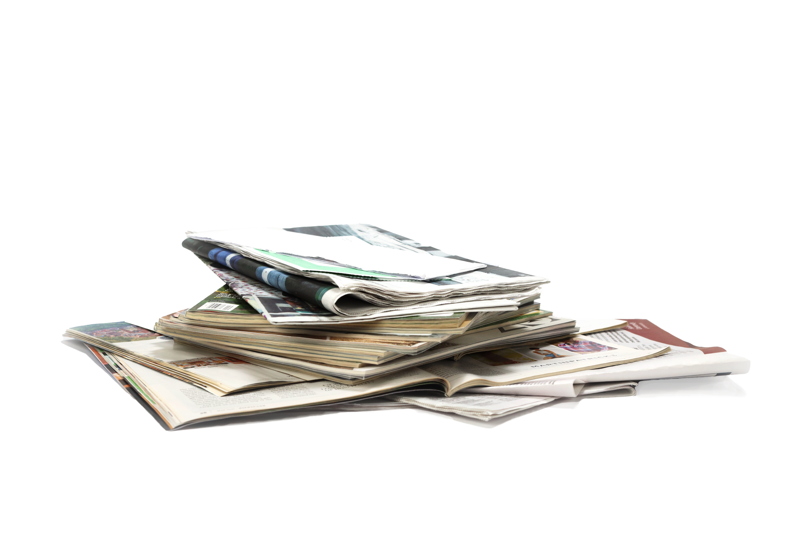 Stack of magazines and newspapers