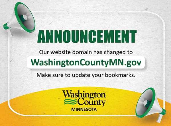 Informational graphic announcing the change to new .gov domain.