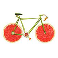 green bike with grapefruit wheels Opens in new window