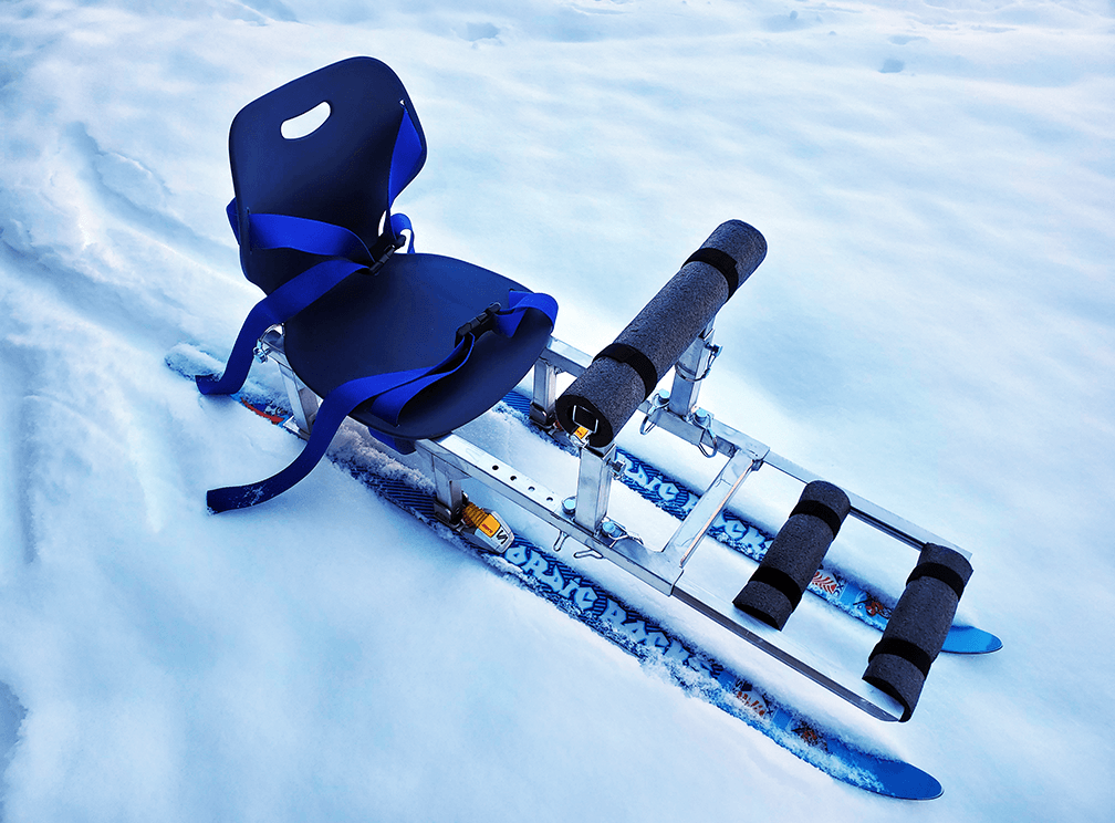 Sit ski in snow