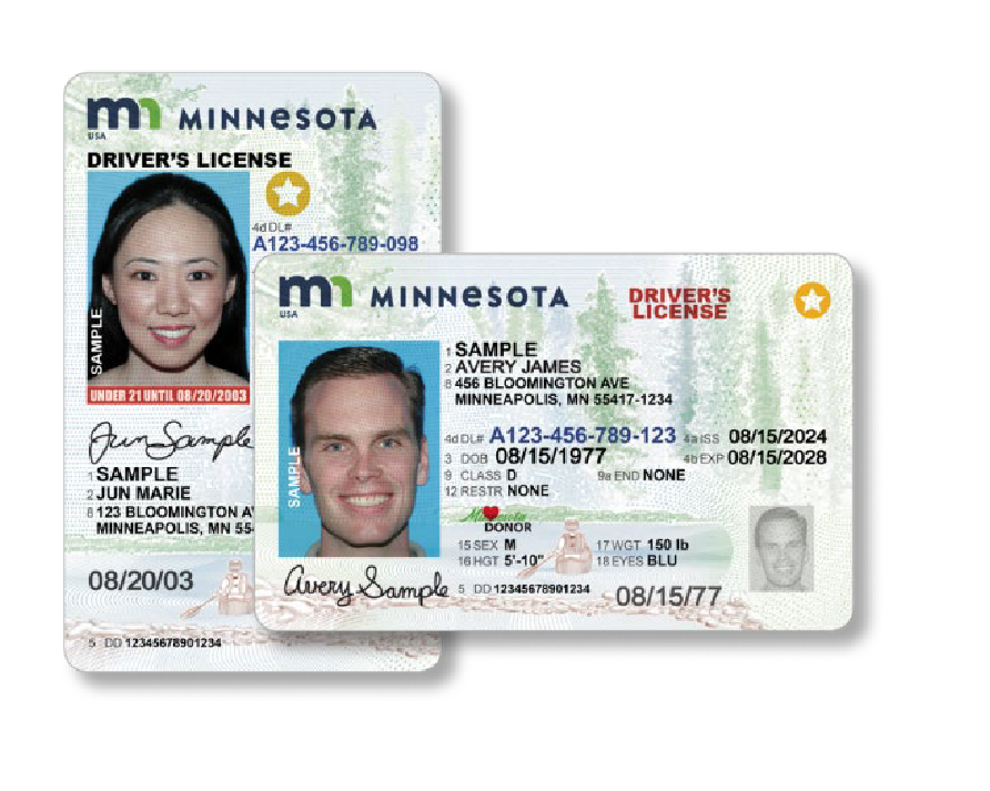 examples of REAL ID Minnesota cards